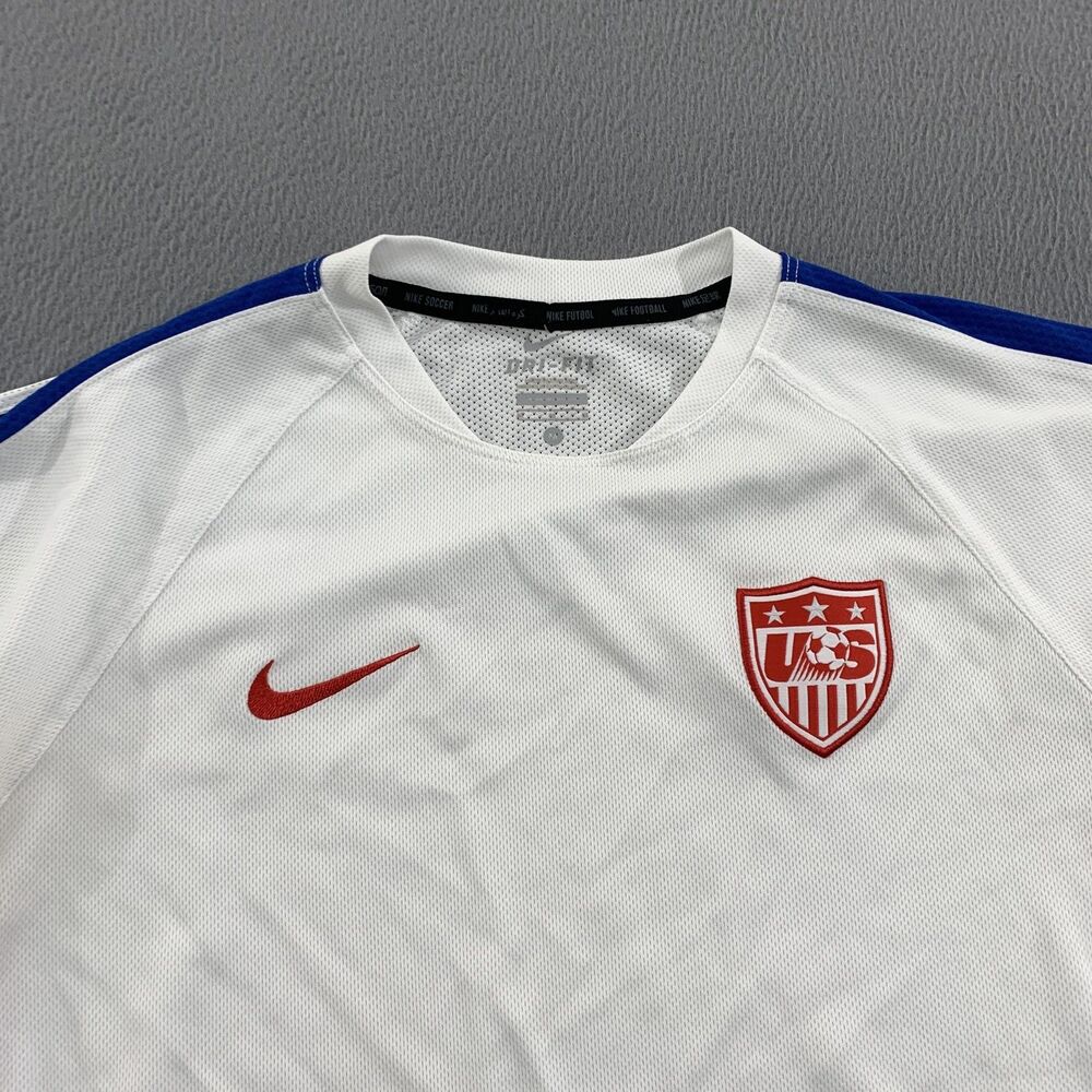 United States Soccer Shirt Womens Medium White Red Blue Nike Dri Fit Training - Picture 3 of 12